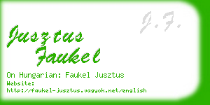 jusztus faukel business card